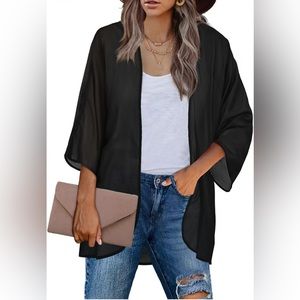 Women's Chiffon Kimono Loose Casual Open Front Cover Ups
